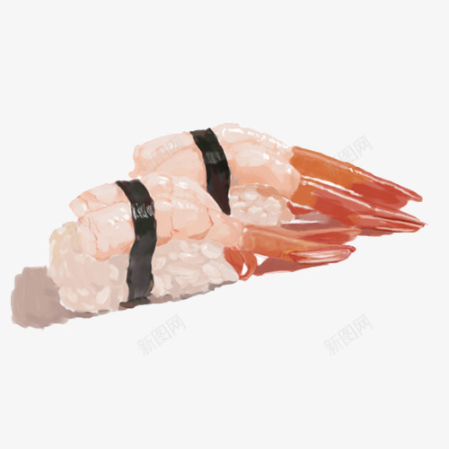 虾仁手绘画片png免抠素材_新图网 https://ixintu.com 手绘美食 海鲜 白色虾肉 紫菜 虾仁 虾肉