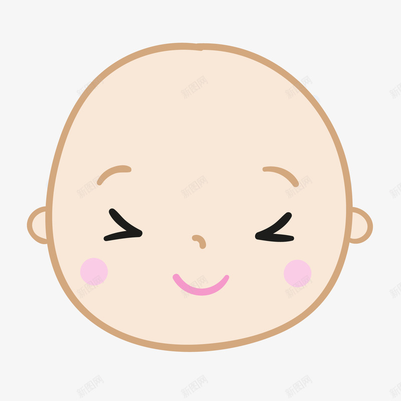 可爱婴儿头像表情矢量图ai免抠素材_新图网 https://ixintu.com 人物婴儿头像表情闭眼笑 矢量图