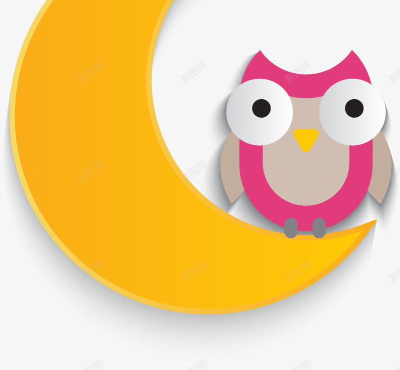 黄色卡通月亮猫头鹰png免抠素材_新图网 https://ixintu.com 休息 国际睡眠日 安眠 晚安 月亮 猫头鹰 睡觉 美梦 跪安