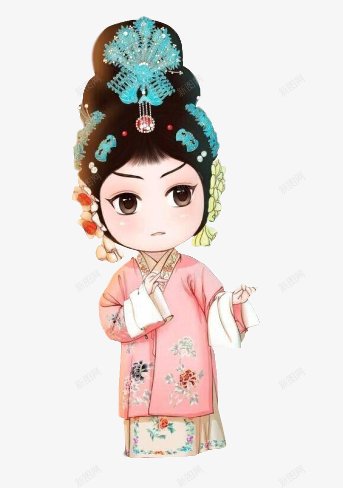 国潮戏曲人物女孩元素png免抠素材_新图网 https://ixintu.com 中国风 卡通 国潮 戏曲人物