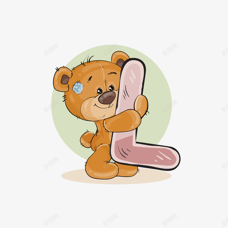 手绘字母L小熊矢量图eps免抠素材_新图网 https://ixintu.com 卡通可爱 卡通的小熊 可爱卡通 可爱的 字母L 小熊 看图识字卡,看图识字 矢量图