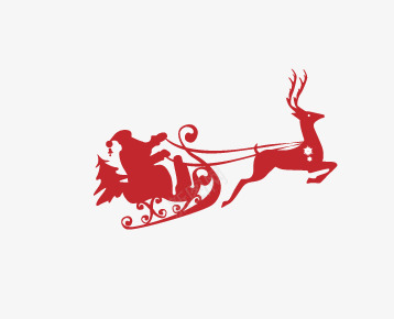 圣诞老人和鹿psd免抠素材_新图网 https://ixintu.com 卡通 喜庆 圣诞 圣诞元素 圣诞老人 红色