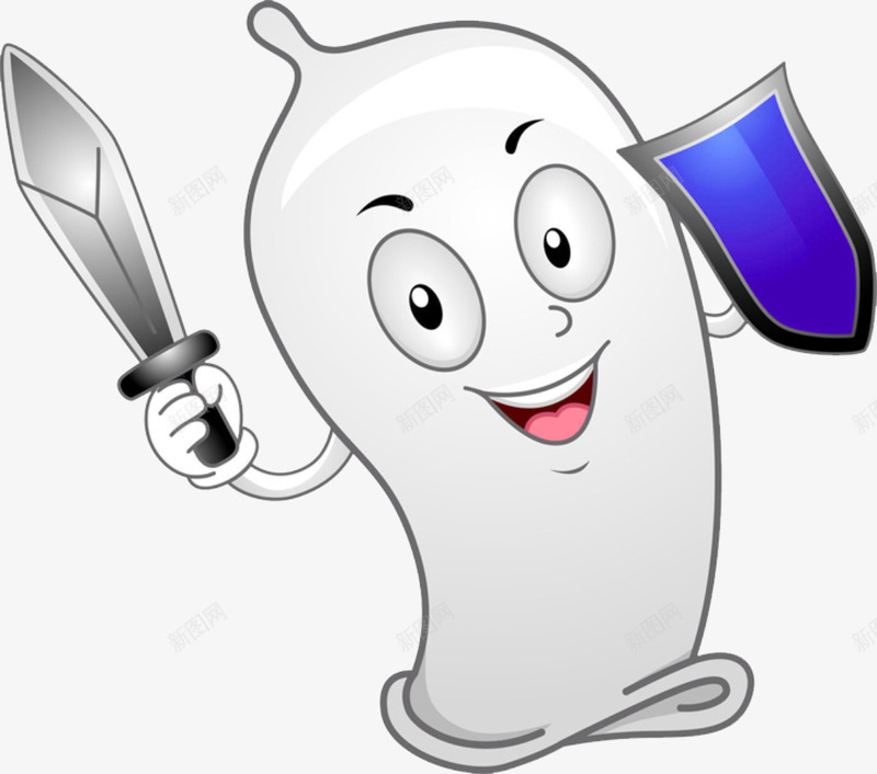 拿着盾牌的卡通套套png免抠素材_新图网 https://ixintu.com tt 做爱 卡通 安全套 生殖健康 避孕套