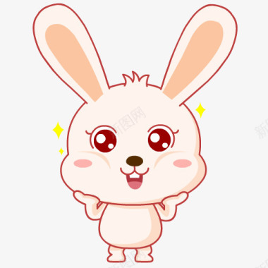 卡通白色兔子可爱兔子图标图标