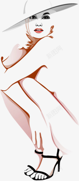 戴帽子的女人png免抠素材_新图网 https://ixintu.com 卡通 女人 帽子 性感 美丽