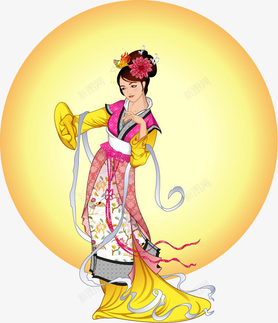 七夕中秋嫦娥矢量图ai免抠素材_新图网 https://ixintu.com AI矢量素材 七夕 中秋 免费PNG 嫦娥 月饼 矢量图