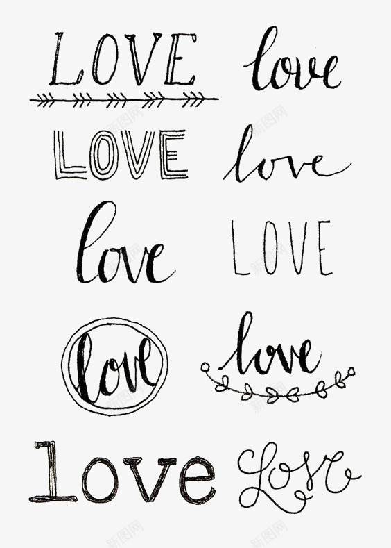 创意英文艺术字LOVEpng免抠素材_新图网 https://ixintu.com LOVE LOVE艺术字 爱 通用英文艺术字 黑白LOVE艺术字