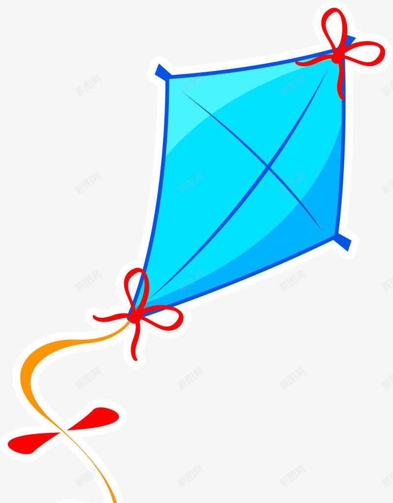 蓝色春季蝴蝶结风筝png免抠素材_新图网 https://ixintu.com 放风筝 春天 春季 春日 游戏 蓝色风筝 蝴蝶结风筝 装饰图案