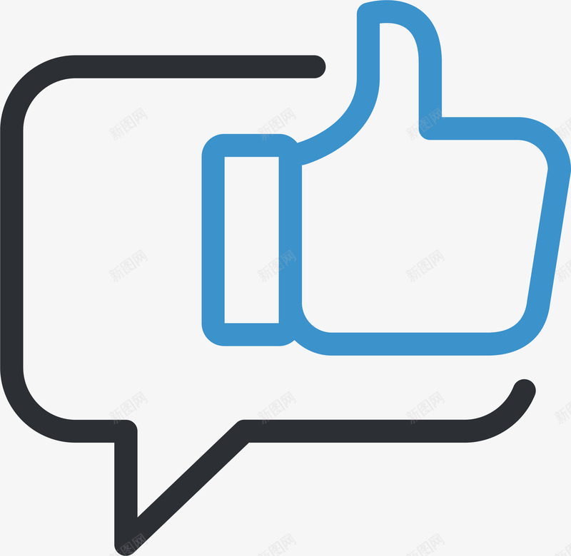 回复好评图标png_新图网 https://ixintu.com 卡通手绘 回复 图标icon 对话框 棒的手势 点赞 称赞 竖大拇指