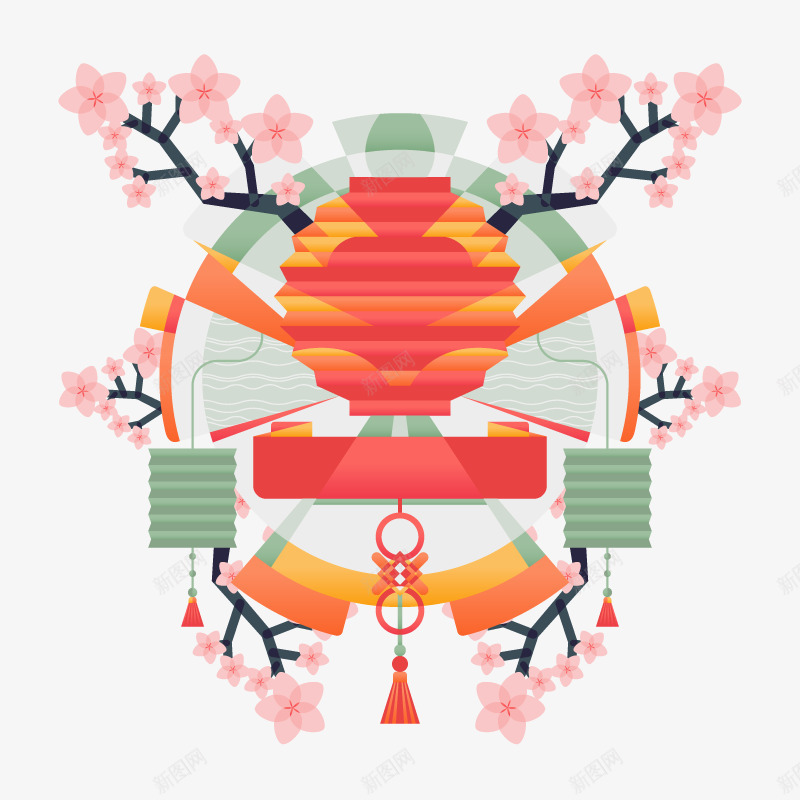 日本风景png免抠素材_新图网 https://ixintu.com 对称图形 日式装饰画 清新文艺风格
