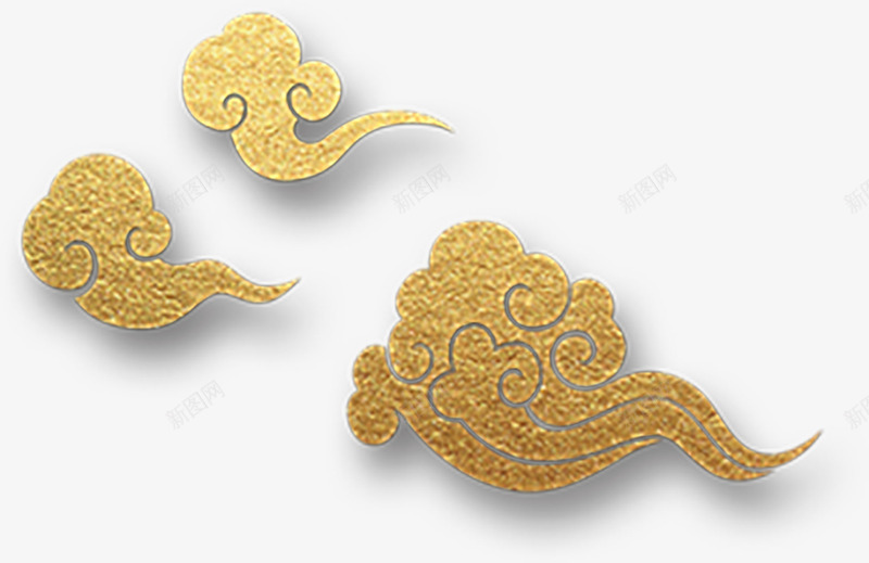 金色的祥云的psd免抠素材_新图网 https://ixintu.com 云纹 云锦花纹 古风 祥云 金色
