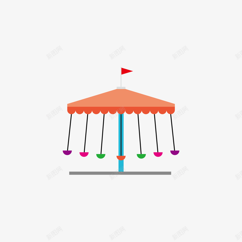大转盘游乐场矢量图ai免抠素材_新图网 https://ixintu.com 儿童 卡通图片 游乐场 童真 过山车 矢量图
