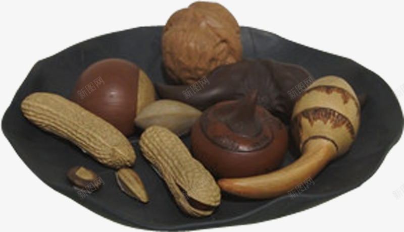 黏土食物png免抠素材_新图网 https://ixintu.com 坚果 手工品 捏制 核桃 泥塑 老手艺 艺术品 花生 荸荠 黏土作品