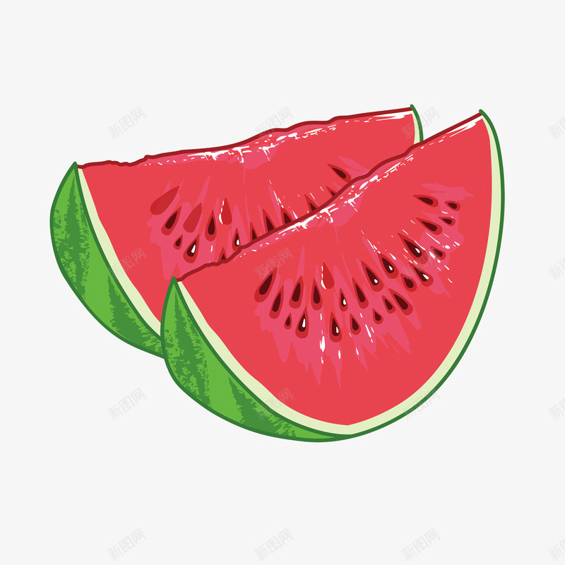 手绘的大西瓜psd免抠素材_新图网 https://ixintu.com 凉爽 夏天 清新 美味 西瓜破 西瓜邮票