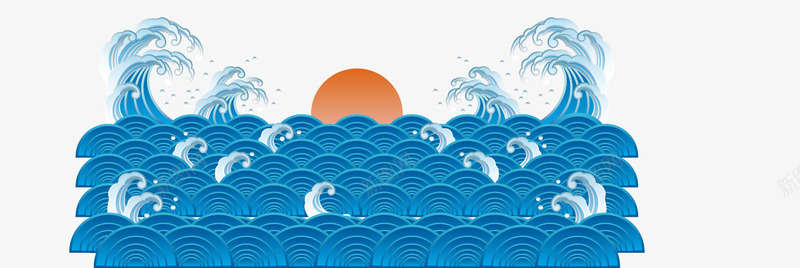 中国风水浪png免抠素材_新图网 https://ixintu.com 明月 水浪 海浪