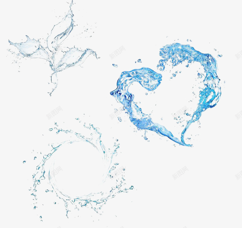 三个水png免抠素材_新图网 https://ixintu.com 三个水免费下载 卡通水波纹 心 水 水珠 花朵 飞镖
