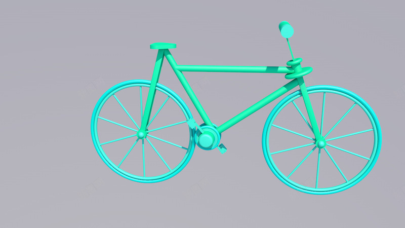 c4d自行车png免抠素材_新图网 https://ixintu.com c4d 简单 绿色 自行车