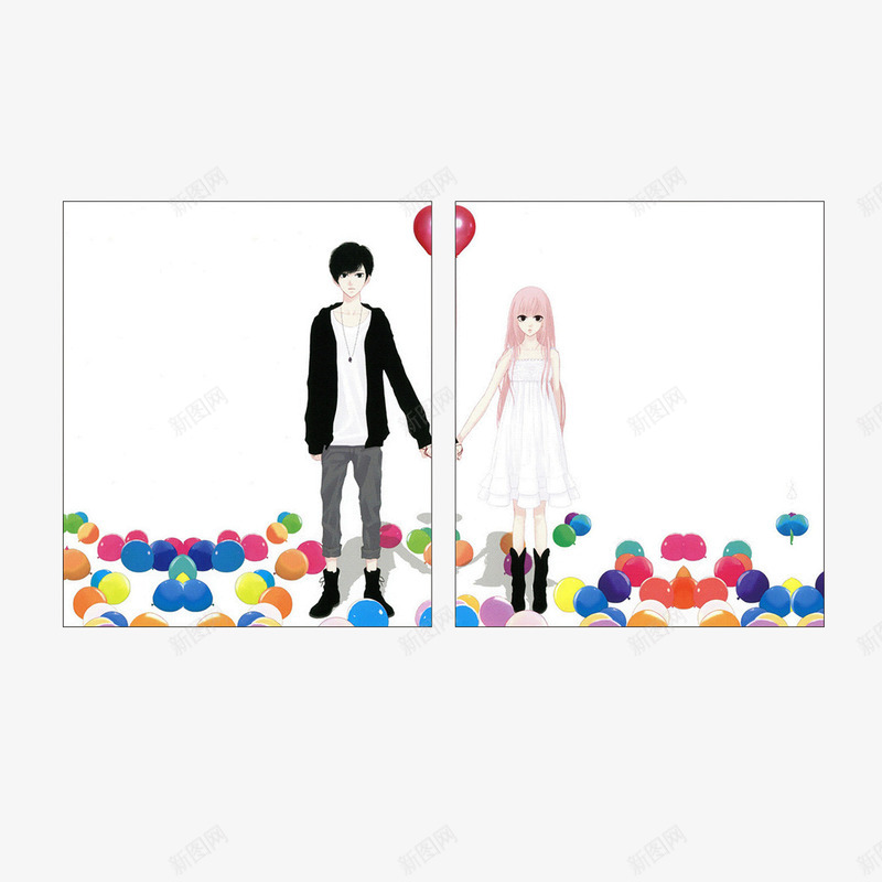 卡通情侣鼠标垫png免抠素材_新图网 https://ixintu.com 卡通情侣 广告 广告招贴 广告设计 鼠标