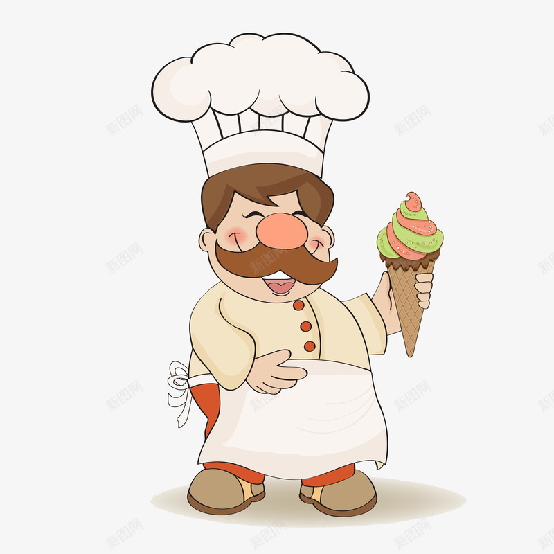 手拿冰淇淋的厨师png免抠素材_新图网 https://ixintu.com 下厨 做食物 做饭 冰淇淋 卡通 厨子 厨师 厨师头像 厨师帽 备膳 烧菜 烧饭 烹调 烹饪 煮饭