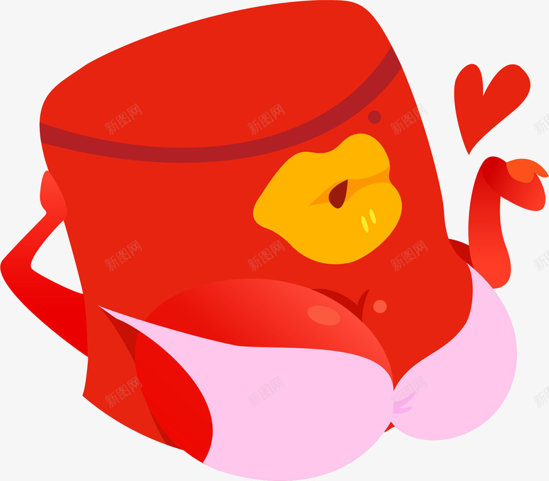 手绘性感红包矢量图ai免抠素材_新图网 https://ixintu.com 性感红包 手绘 红色 矢量图