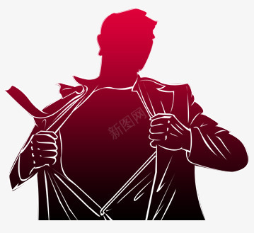 创意人物剪影png免抠素材_新图网 https://ixintu.com 动作 动手撕衣服的人物 手绘 撕开 男士