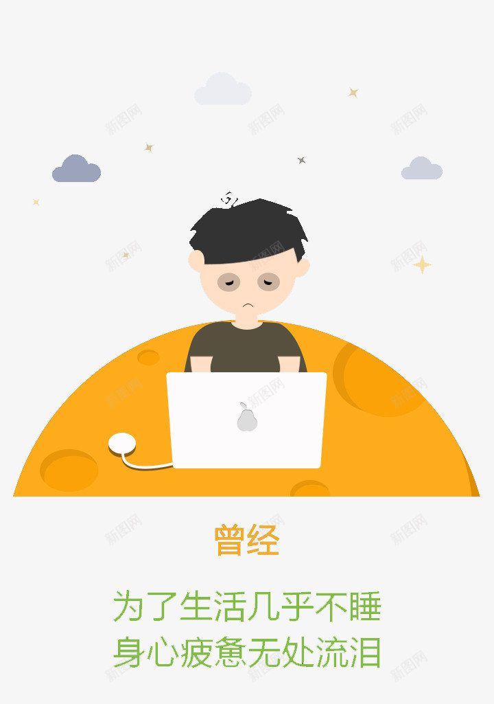 熬夜工作png免抠素材_新图网 https://ixintu.com 引导页 熬夜 熬夜工作 身心疲惫 黑眼圈