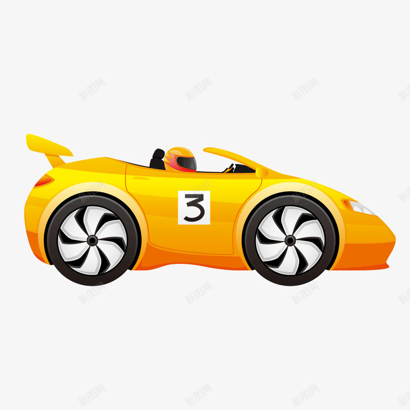 黄色高档时尚赛车跑车矢量图ai免抠素材_新图网 https://ixintu.com 时尚 赛车 跑车 高档 黄色 矢量图