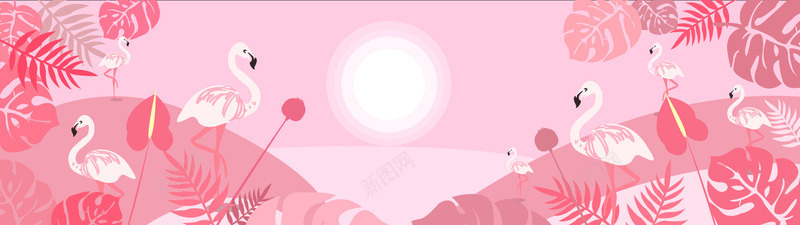 火烈鸟banner背景图png免抠素材_新图网 https://ixintu.com banner ins风 火烈鸟 火焰鸟 背景图