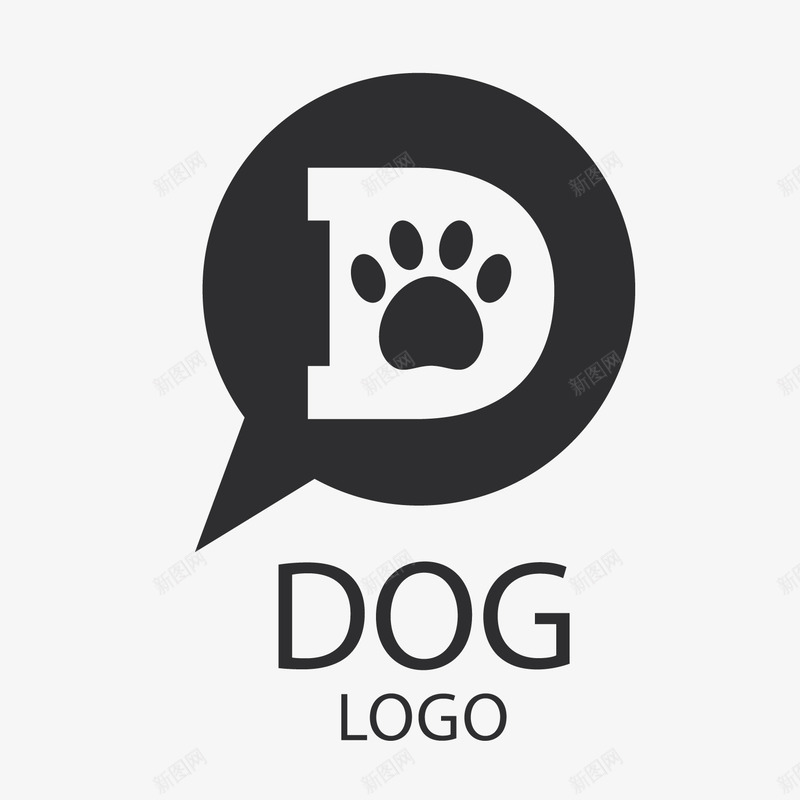 黑色宠物狗标签图标png_新图网 https://ixintu.com 卡通标签 宠物标签 宠物狗标签 小狗爪印 背景装饰