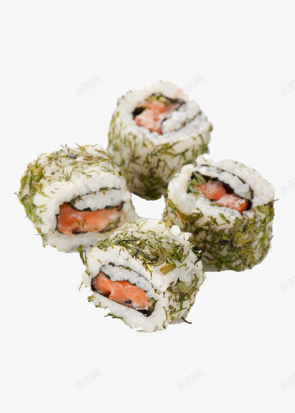 寿司png免抠素材_新图网 https://ixintu.com 日式料理 海鲜 绿色饭团 饭团