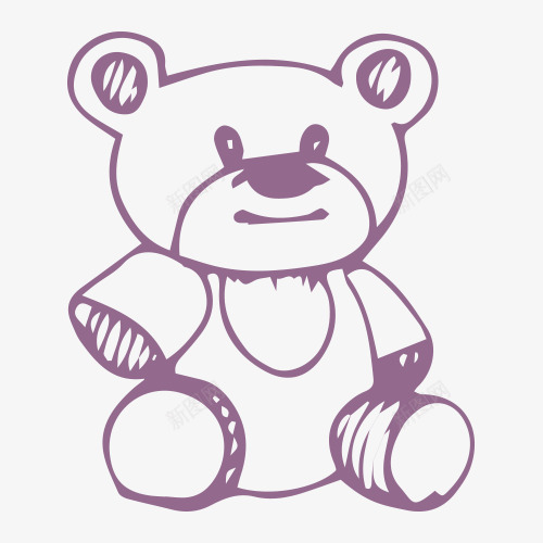小熊简笔画png免抠素材_新图网 https://ixintu.com 卡通 手绘 涂鸦 简笔画