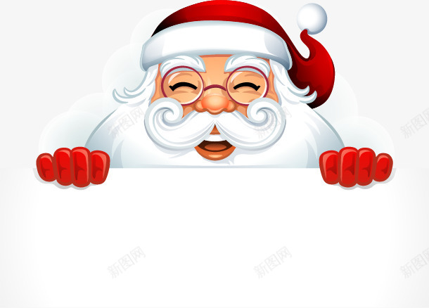 微笑的圣诞老人png免抠素材_新图网 https://ixintu.com 卡纸 圣诞老人 微笑
