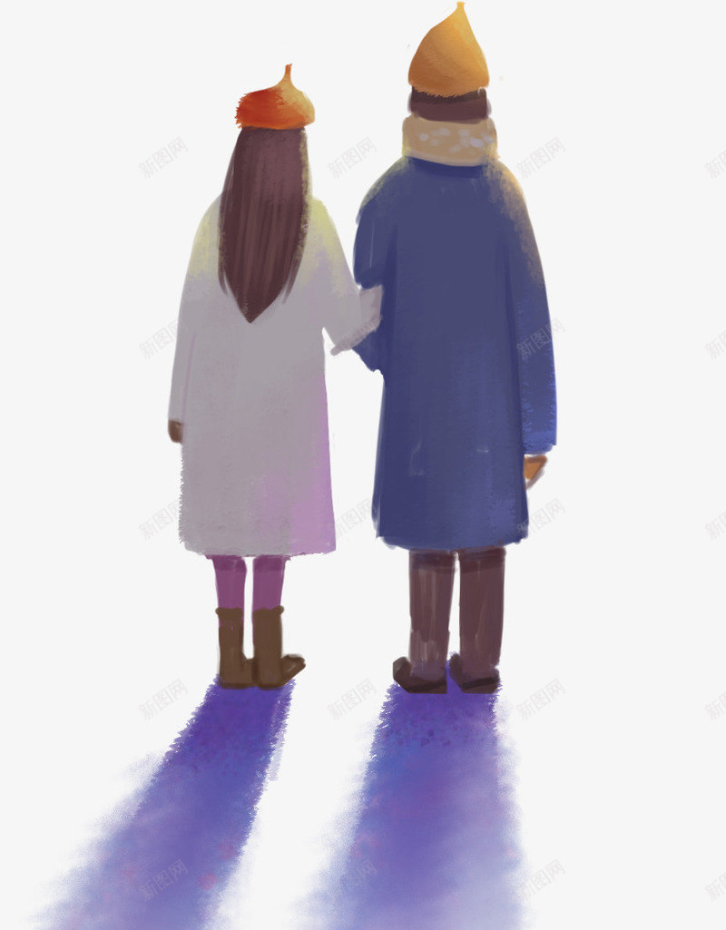 卡通手绘情侣背影png免抠素材_新图网 https://ixintu.com 创意 动漫动画 卡通人物 卡通手绘 情侣背影 挽着手臂 漫画背影 简约 背影家庭 走路背影