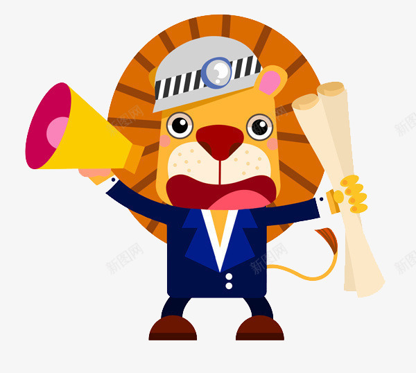 卡通小狗工地包工头png免抠素材_新图网 https://ixintu.com 卡通人物 喇叭 小狗 工地包工头 建筑师