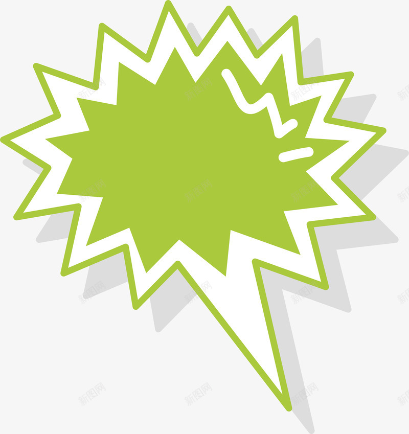 绿色锯齿爆炸贴png免抠素材_新图网 https://ixintu.com 爆炸 爆炸贴 矢量png 绿色 绿色对话框 锯齿边框