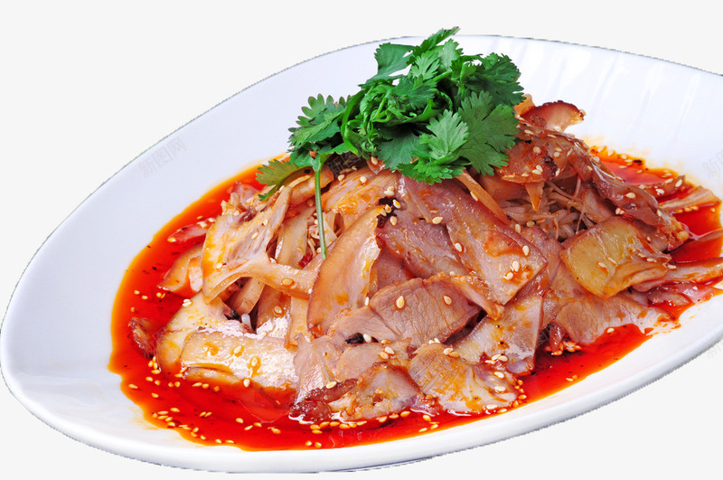 凉拌牛肉png免抠素材_新图网 https://ixintu.com 牛肉 特色凉拌菜 红色 麻辣
