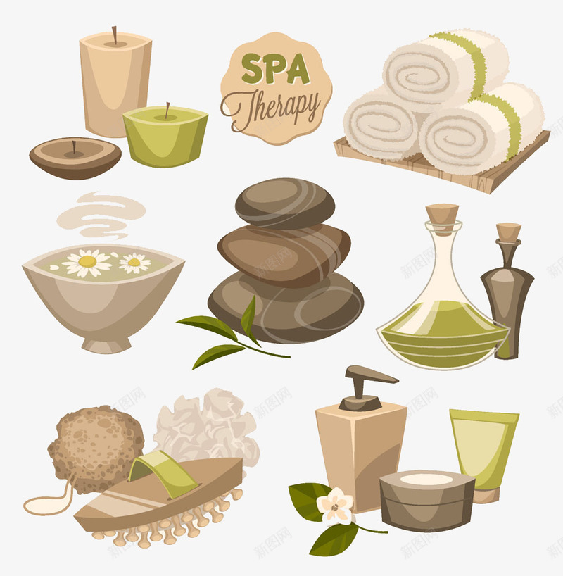 手绘spa用品png免抠素材_新图网 https://ixintu.com spa鐢搧 姣涘肪 鎵嬬粯 铚儧