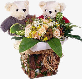 花盆栽png免抠素材_新图网 https://ixintu.com 假花 公仔 娃娃 小熊 花
