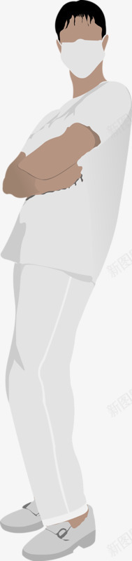 戴口罩的人png免抠素材_新图网 https://ixintu.com 人物 好看 手绘 白色