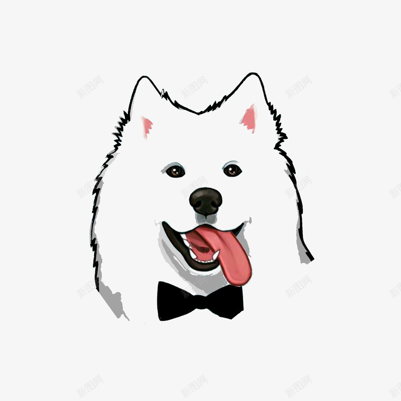 白色手绘萨摩图png免抠素材_新图网 https://ixintu.com 免费png 免费图下载 动物 可爱狗 手绘动物 手绘萨摩 狗狗 萨摩 萨摩素材 萨摩耶 高清萨摩