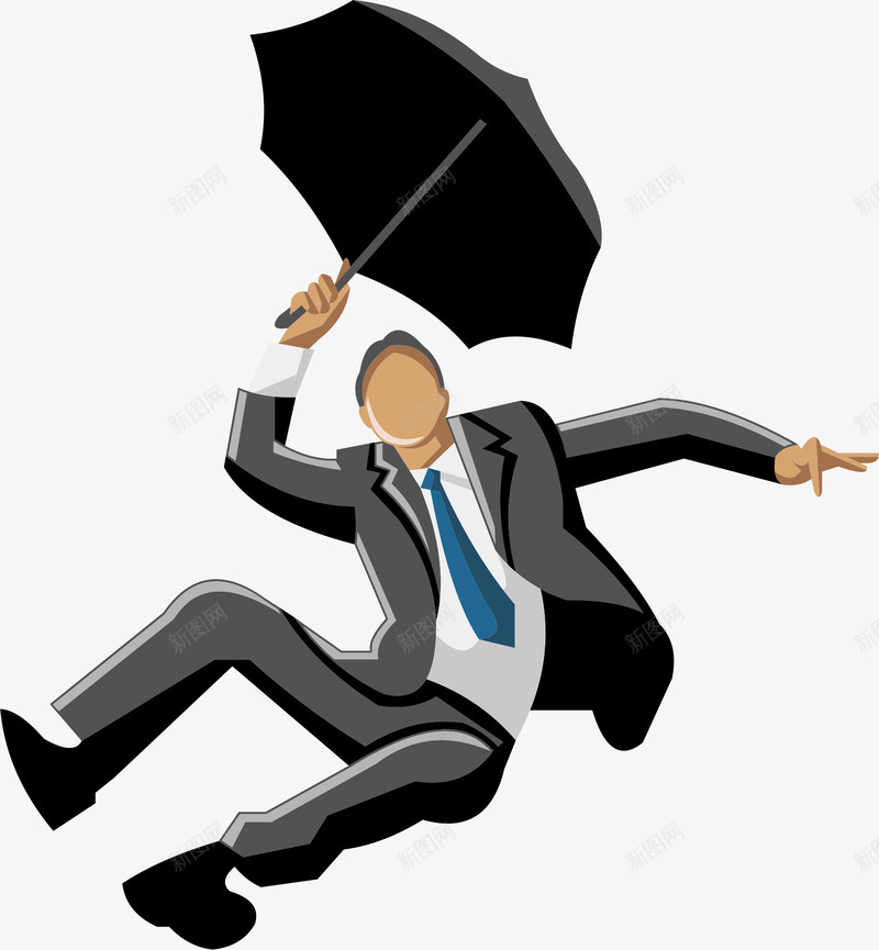 飞翔的人矢量图ai免抠素材_新图网 https://ixintu.com 创意人物 白领 降落伞 雨伞 飞翔的人 矢量图