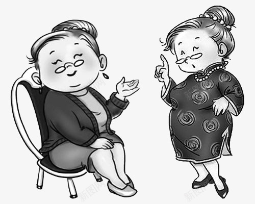 老年人聊天png免抠素材_新图网 https://ixintu.com 老年人 老年生活 聊天 贵妇
