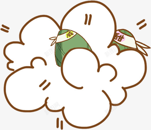 粽子打闹png免抠素材_新图网 https://ixintu.com 打闹 烟雾 端午节 粽子 节日元素