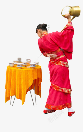 身穿古装的女子展现茶艺png免抠素材_新图网 https://ixintu.com 古装 红色 茶艺 茶道