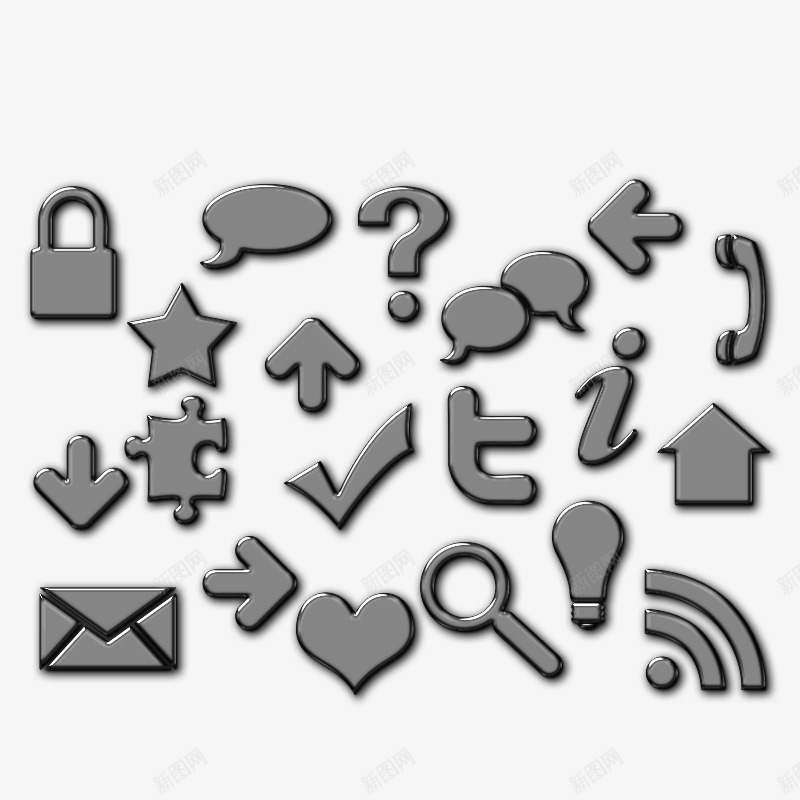 灰色标识图标png_新图网 https://ixintu.com 常用标识 标识 灰色 网页 设计
