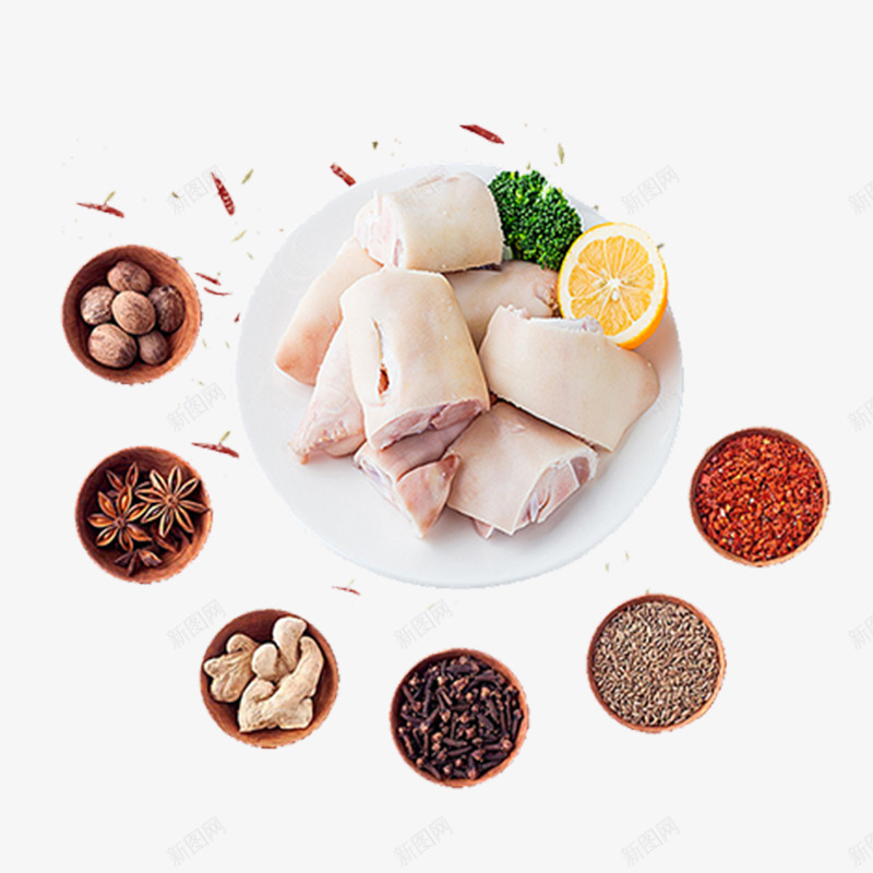 调料装饰猪蹄png免抠素材_新图网 https://ixintu.com 柴火烟熏火腿 猪腿 猪腿蹄子 腊猪脚 腊猪蹄 腊肉 自制农家土猪 自制烟熏腊猪蹄