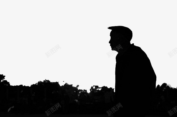 孤独老人剪影png免抠素材_新图网 https://ixintu.com 剪影免费下载 弱势群体 田间老人 老人 老人剪影