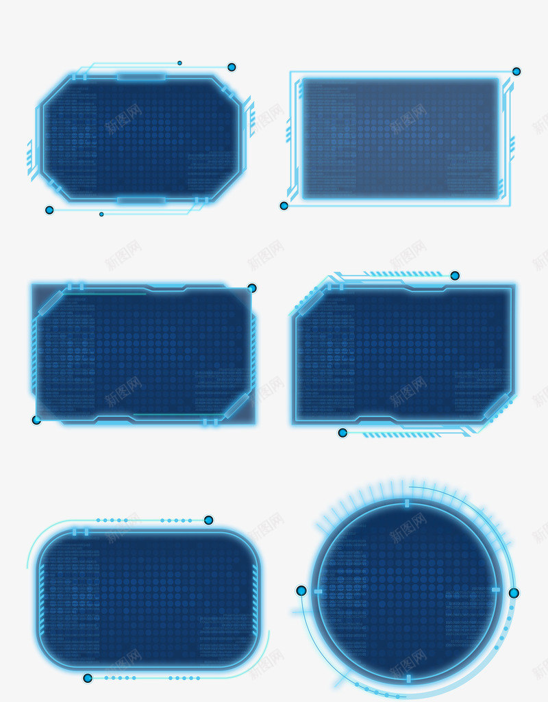 科技感边框元素psdpsd免抠素材_新图网 https://ixintu.com 暗黑边框 现代科技边框 科技感弹窗 科技感框 科技感边框psd 科技感边框元素 蓝色科技边框