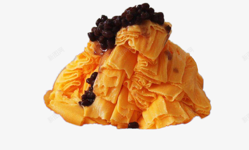 红豆芒果甜品绵绵冰png免抠素材_新图网 https://ixintu.com 凉爽 夏日 红豆 绵绵冰