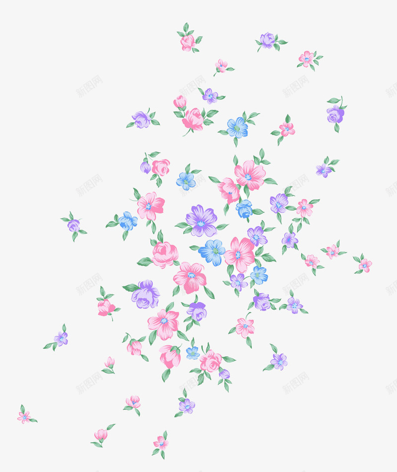 小碎花背景png免抠素材_新图网 https://ixintu.com 可爱 合集 小清新 小碎花 玫瑰花 碎花 花卉